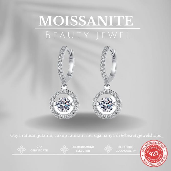Anting Moissanite dancing stone