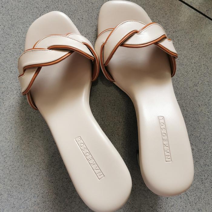 Nakedsol Dory heels, Oat/tan sz 37 preloved second