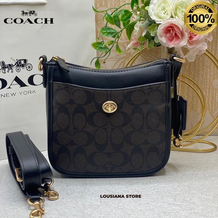 Tas Wanita Coach Chaise 19 In Siganture Canvas Crossbody Mahogany