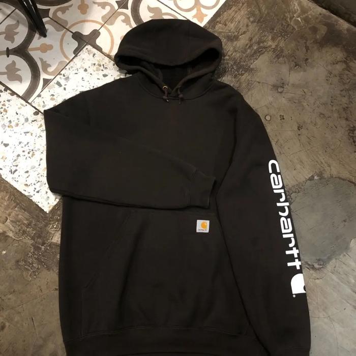 hoddie carhartt spellout darkbrown second original