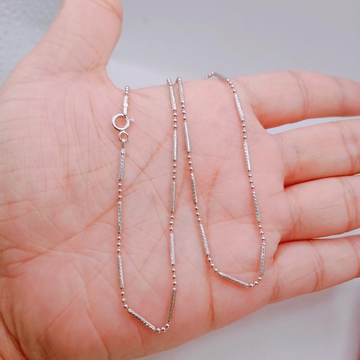 Kalung bambu dewasa perak silver925 Lapisan emas putih k26