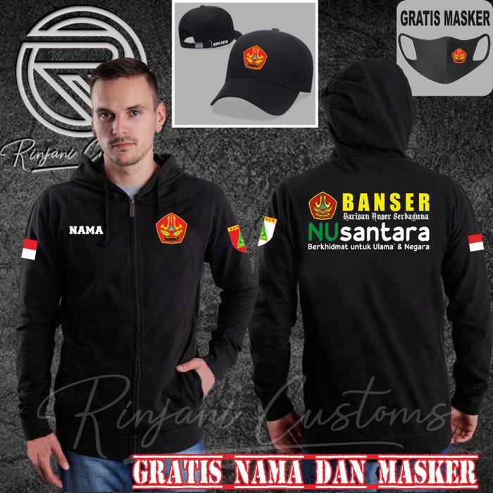 JAKET HOODIE BANSER GRATIS NAMA DAN MASKER - BARISAN ANSOR SERBAGUNA