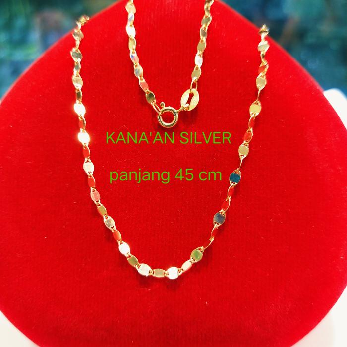 Kalung Toscano/biji timun remaja & dewasa perak 925 lapis emas kuning