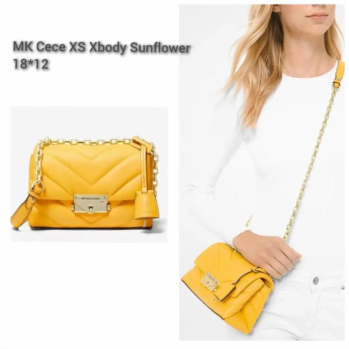 TAS WANITA MK CECE XS CROSSBODY SUNFLOWER LEATHER