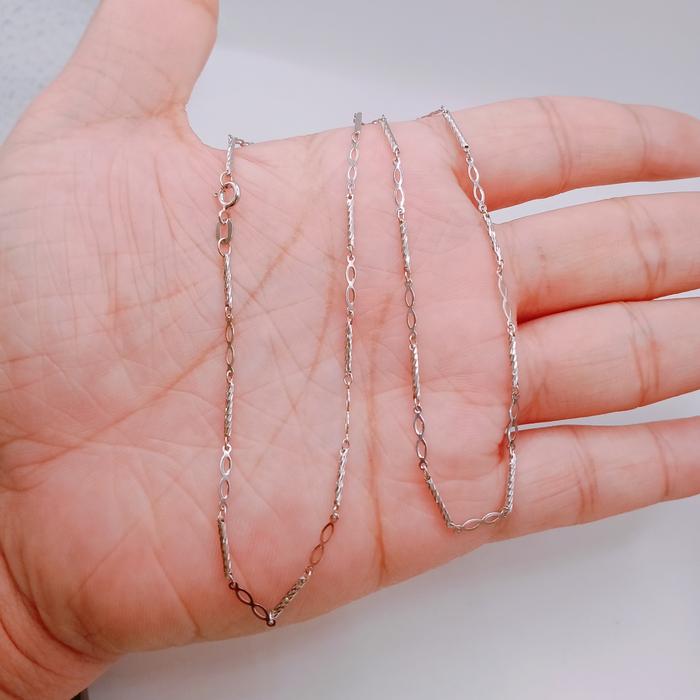 Kalung bambu ukir dewasa perak silver925 Lapisan emas putih k28