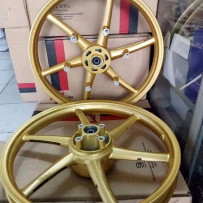 Baru velg rossi model rcb sonic 150 & satria fu putih & gold 160 160