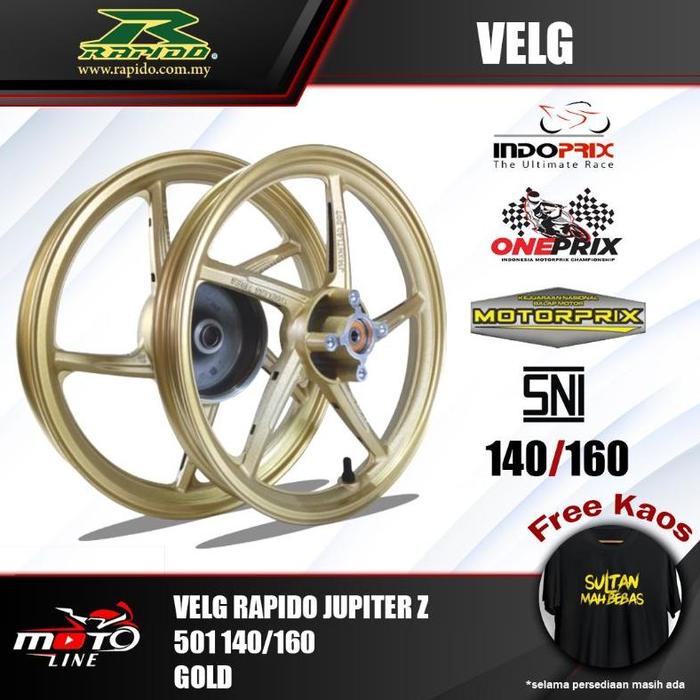 Baru Velg Rapido Jupiter Z 501 140/160-17 Black/blue/gold/red
