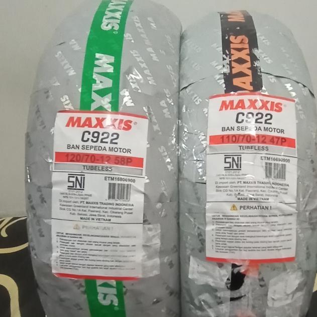PAKET BAN MAXXIS C922 110/70-12 & 120/70-12