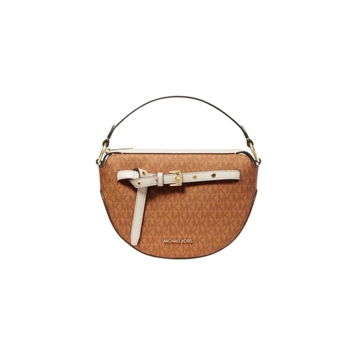 Tas Wanita Branded MK Emilia Medium Logo Shoulder Bag - Cuoio Multi