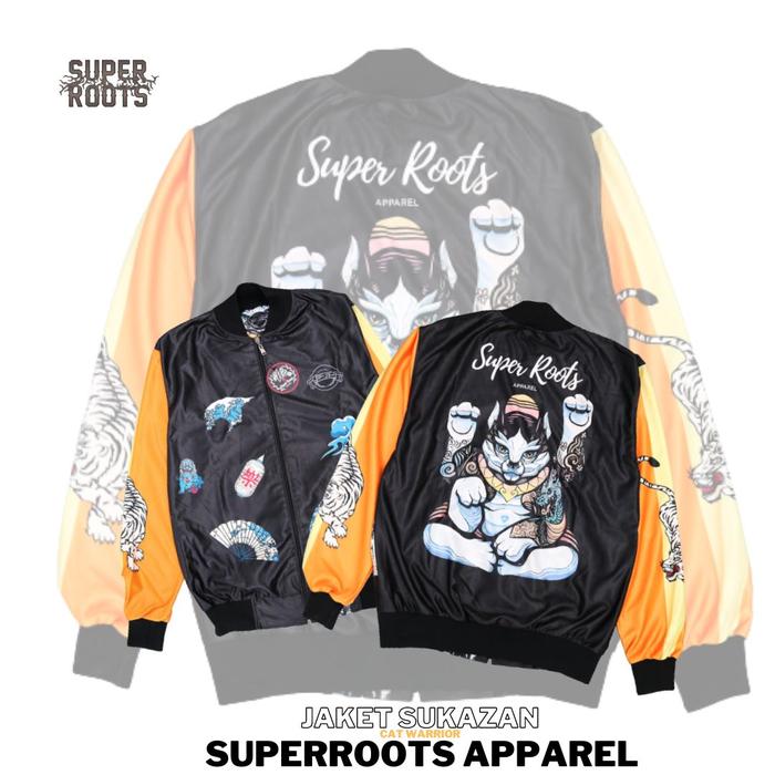 Jaket Bomber Pria Sukazan Cat Warrior Printing Superroots