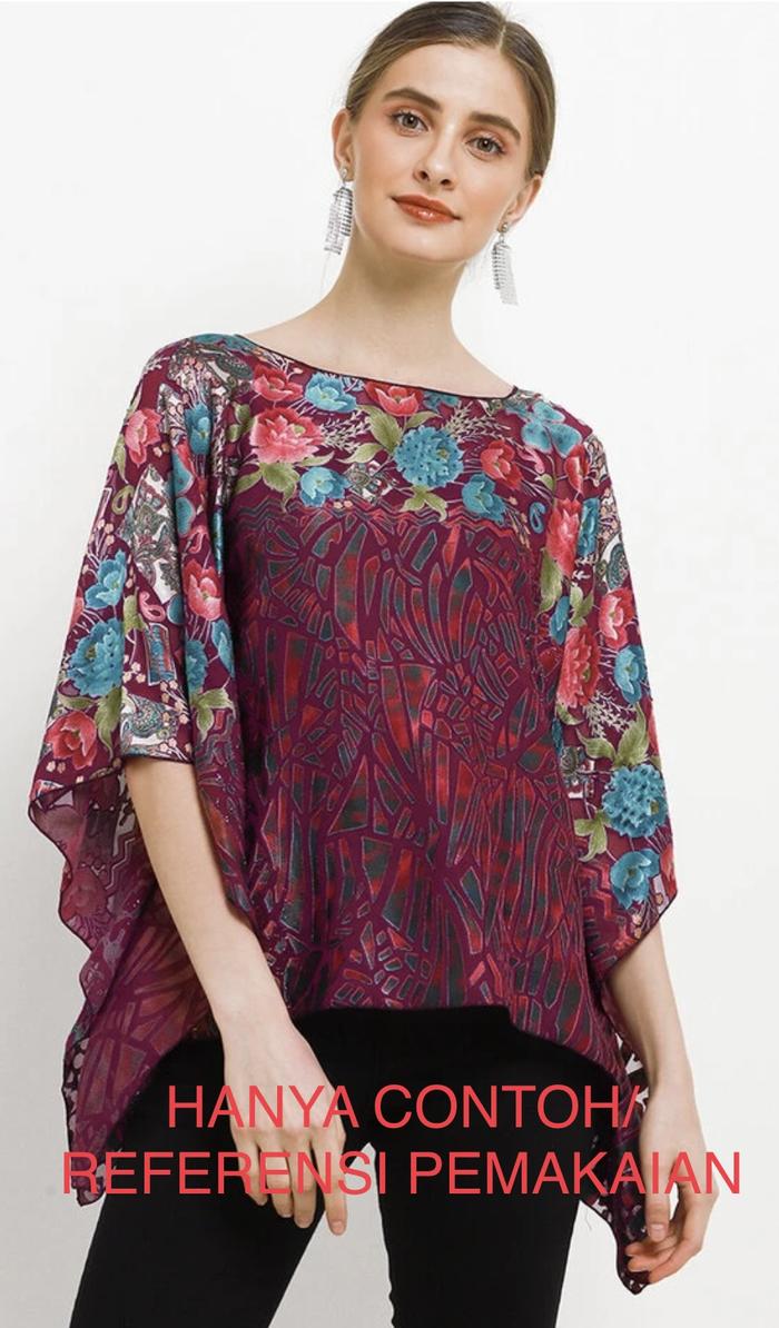 Luire by Raden Sirait Atasan mewah ponco kotak bahan braso
