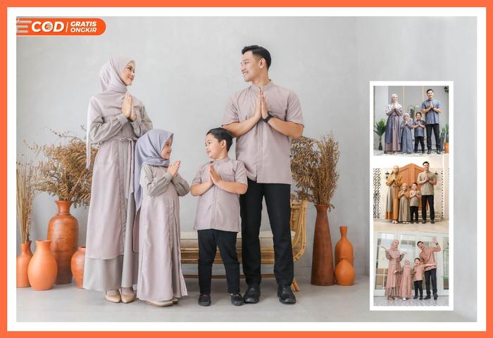 Rajwa Family Set by Zizara Sarimbit Lebaran Keluarga Motif Polos Simpe