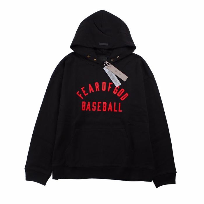 Fear Of God Baseball Hoodie Vintage Black