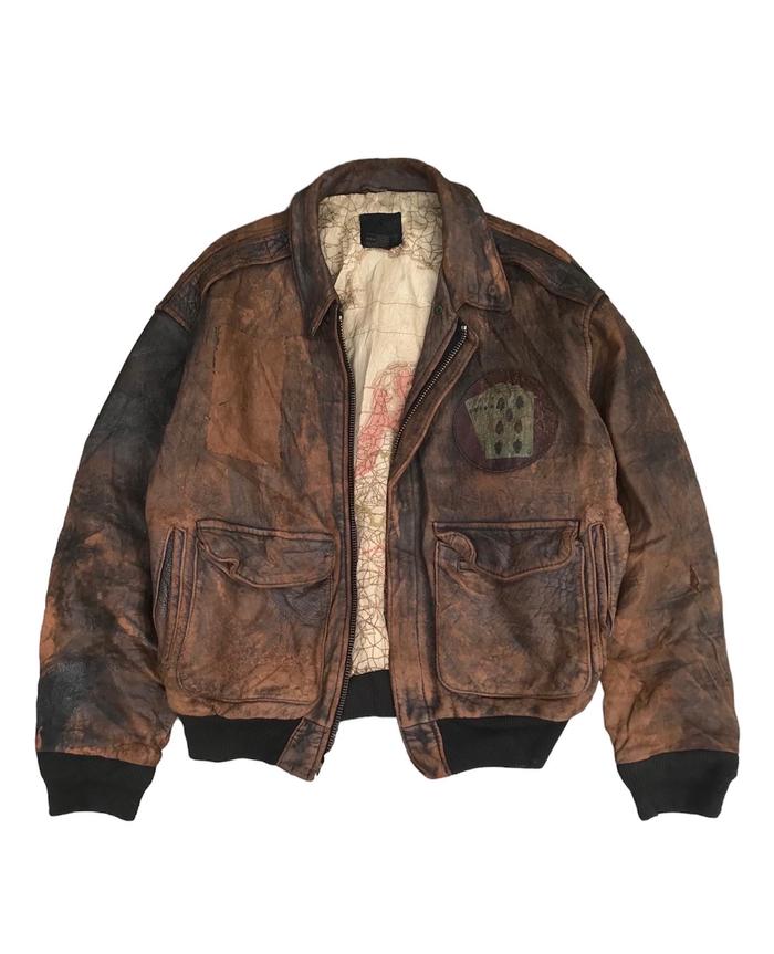 Vintage 80's Avirex Sack Time Pin Up Type A-2 Jacket Flight Leather
