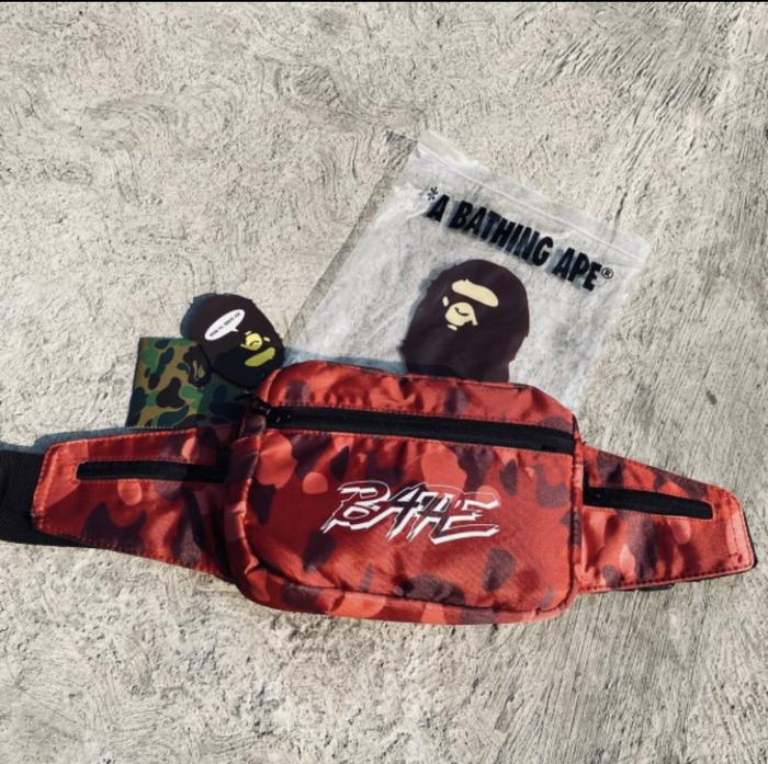 waistbag bape camo tas pinggang pria bape aape / tas oren import