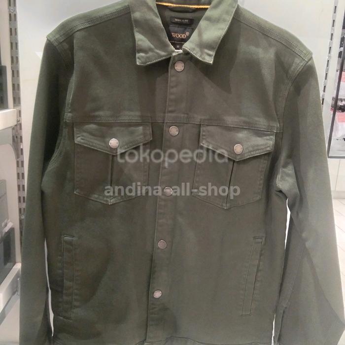 WOOD jaket levis pria stylish 100% Original. Regularfit.. IJO ARMY