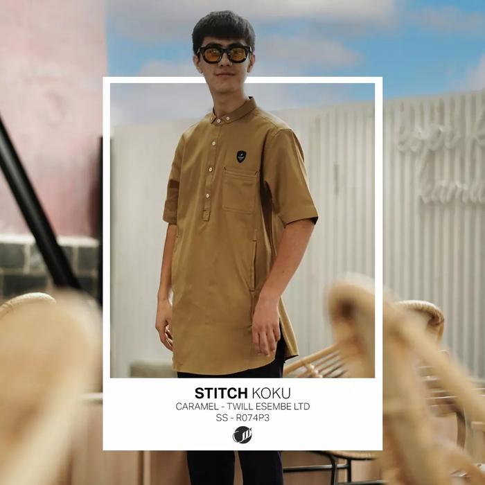 SAMASE KOKU STITCH R074P Caramel Twill Esembe Limited Baju Koko Pria