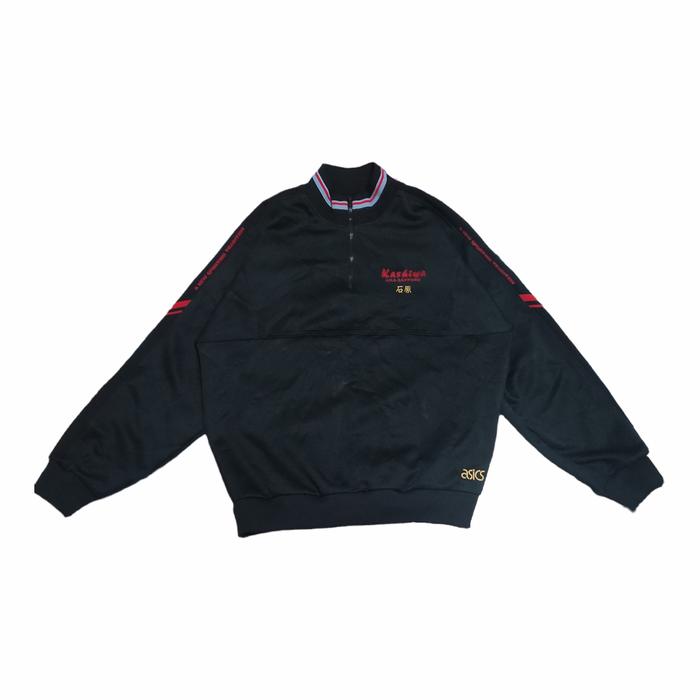 Vtg Trackop Half zipper jacket baseball Asics L jaspo ( minus)
