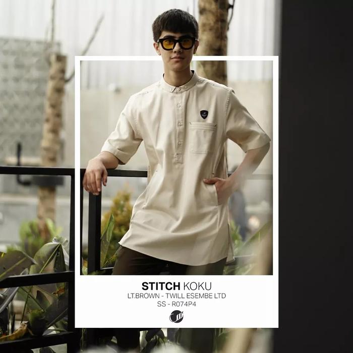 SAMASE KOKU STITCH R074P Light Brown Twill Esembe Limited Baju Koko