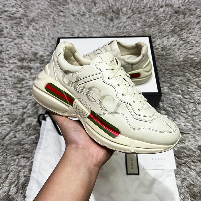 Gucci Ryhton Logo Sneaker Size G7.5 Authentic Original Sneakers 100%