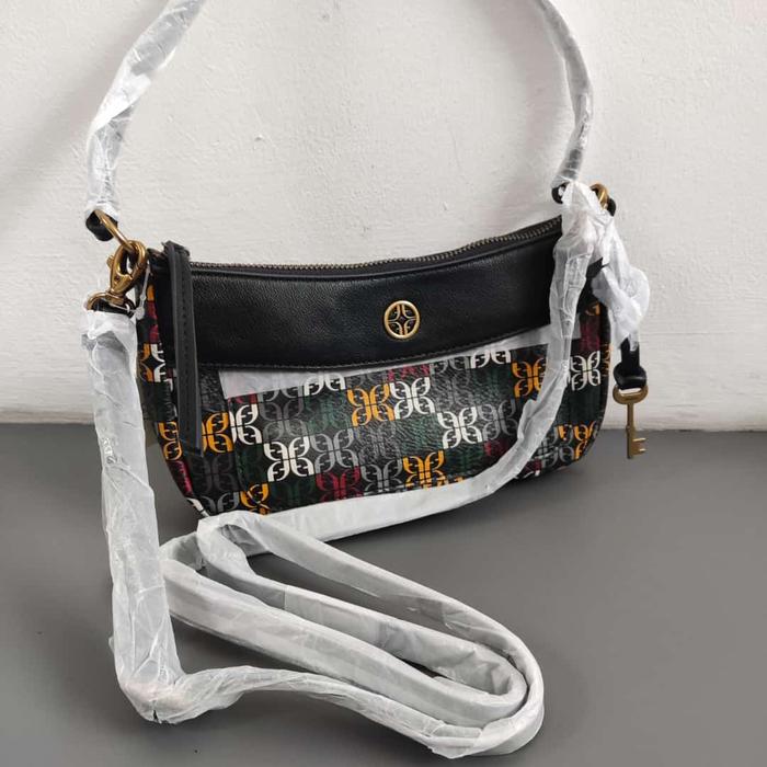 tasFossil skylar mini baguette black multi