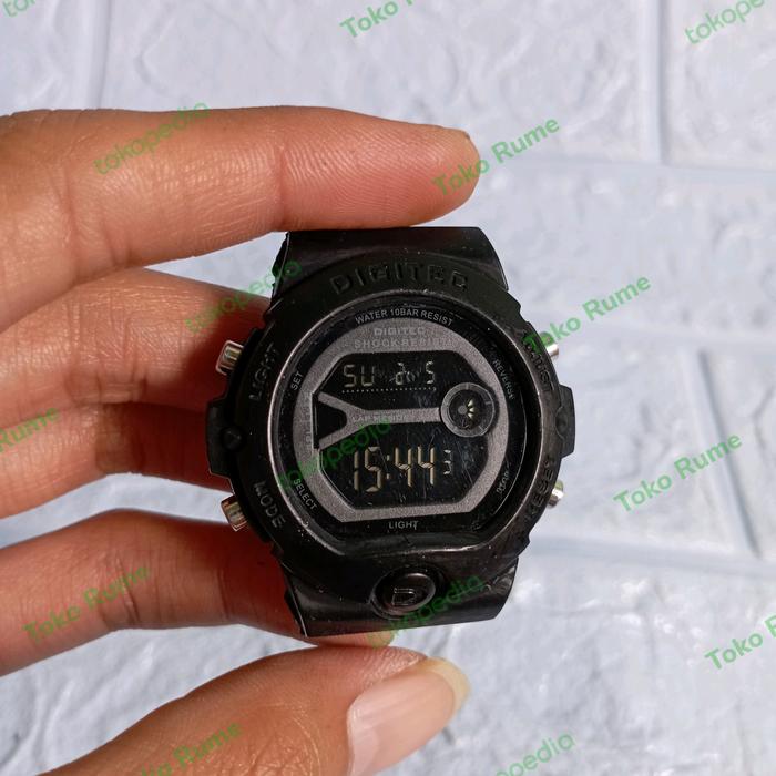 jam tangan digital digitec hitam original bekas second