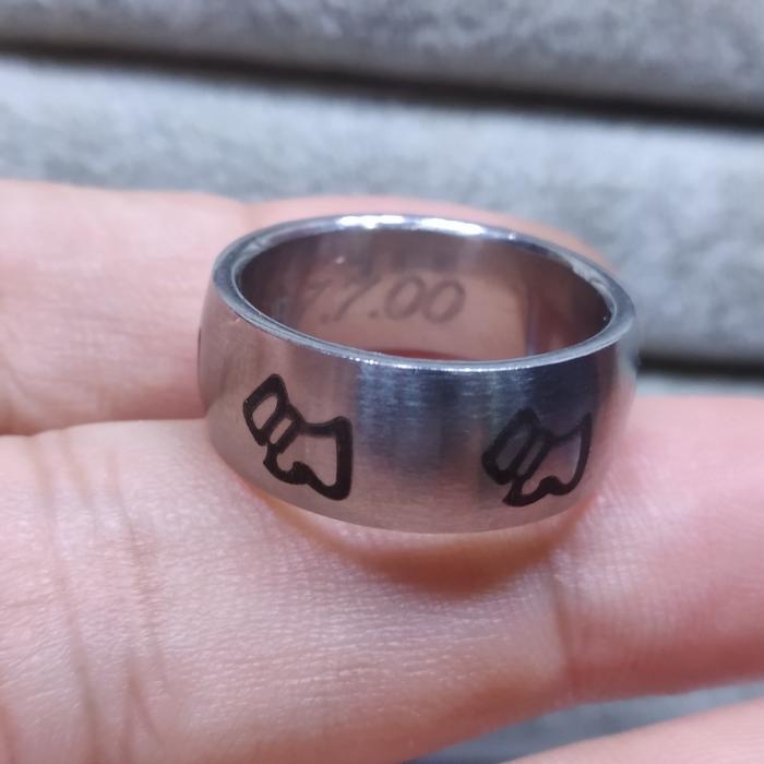 Cincin unisex gambar Anjing dia.17mm L 8mm