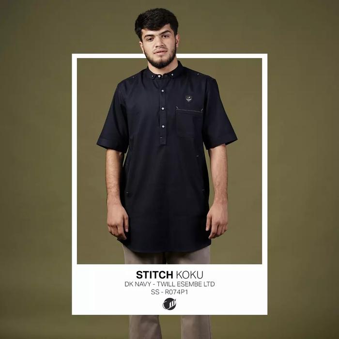 SAMASE KOKU STITCH R074P Dark Navy Twill Esembe Limited Baju Koko