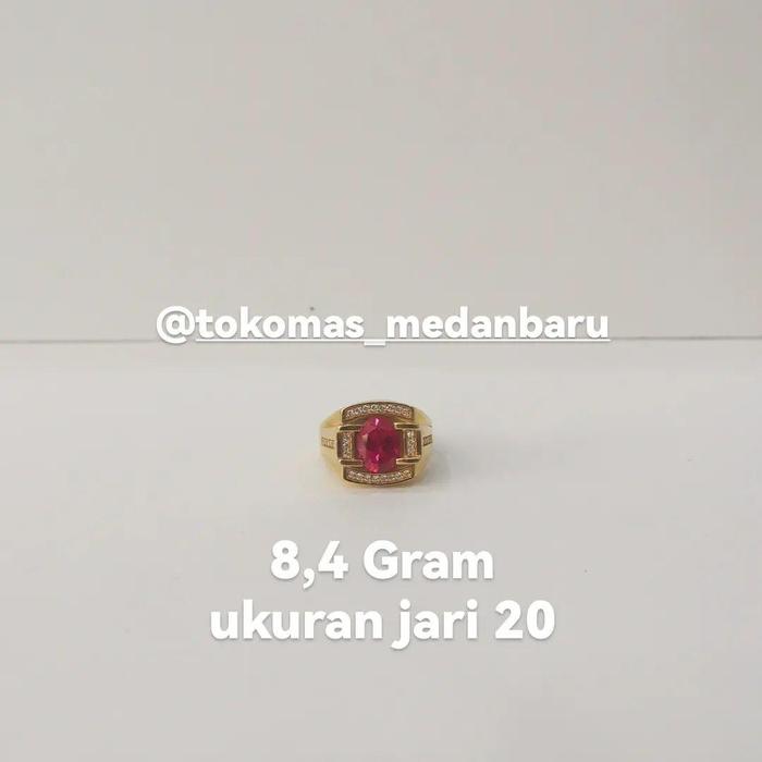 Cincin Batu Merah Mas 16K 8,4 Gram