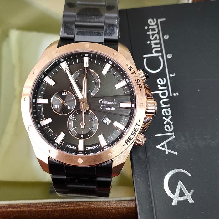 Jam Pria ORIGINAL Alexandre Christie ACF 6669 MC All Solid  Steel