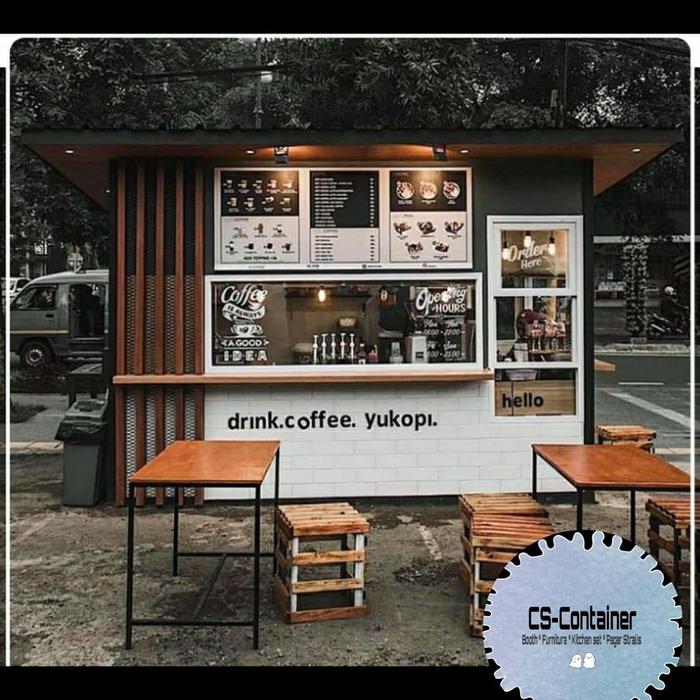 Booth container/cafe container/gerobak kontainer/ stand semi container