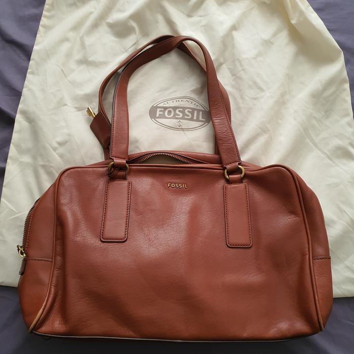 Tas bahu tote kulit asli Fossil Vintage preloved