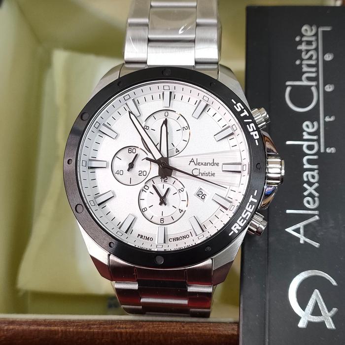 Jam Pria ORIGINAL Alexandre Christie ACF 6669 MC Solid  Stainless