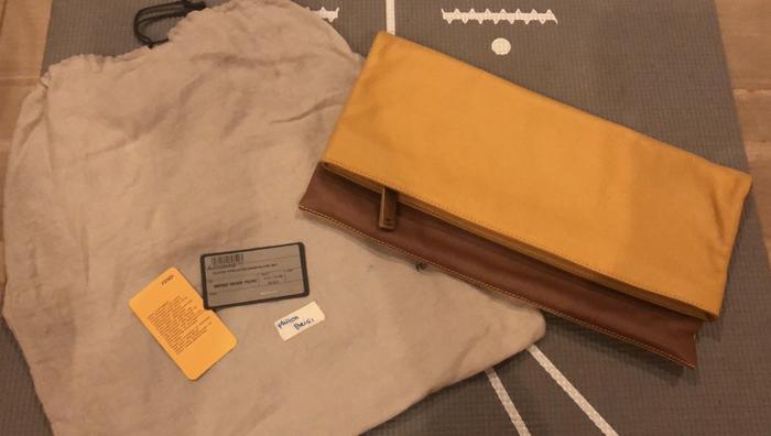 NBU FENDI CLUTCH VITELLO/TEK+SENAPE AUTHENTIC ASLI+ORI TAG+ORI DB