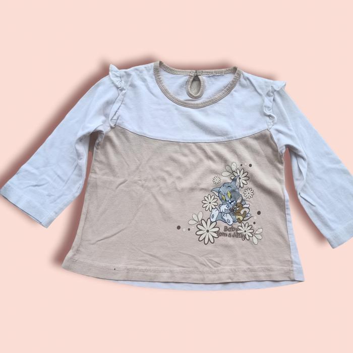 kaos panjang bayi perempuan size 1-2 th . baju bekas anak import