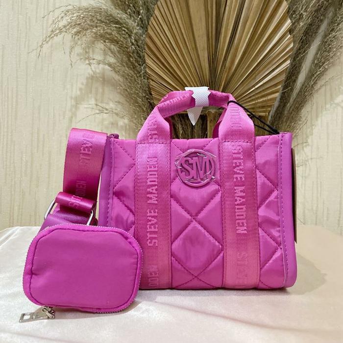Steve Madden Minnie Nylon Crossbody Bag Bubblegum Pink