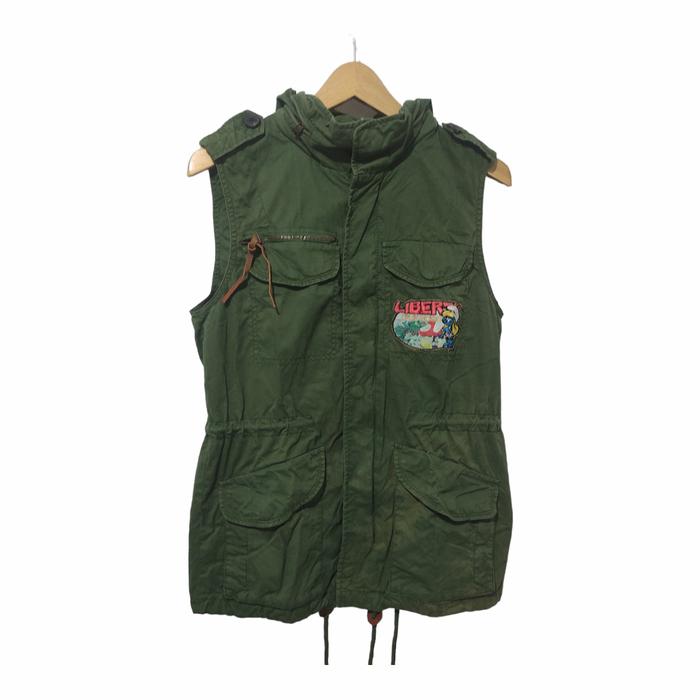 Vtg Whole hauss  smurf  vest hoodie  s 90(minus)