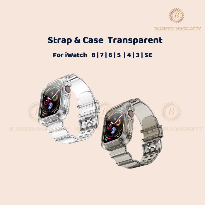 Strap iWatch 7 Case Bumper Transparan iwatch 7 Full Set9