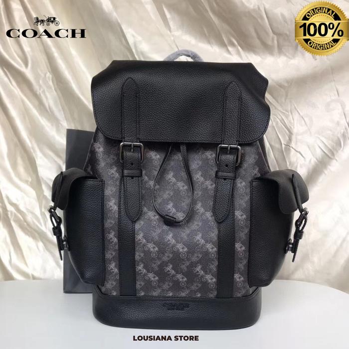 Coach Hudson Backpack Horse Carriage Black Multi Backpack Black