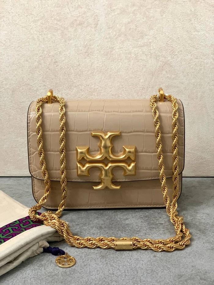 Tory Burch Eleanor Small convertible shoulder bag croco sand beige