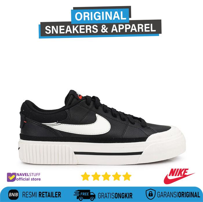 NIKE Court Legacy Lift (Leather) Black/Sail /White/Team Orange Orignal