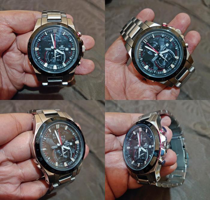 Casio EDIFICE EQW-A1200 SILVER Red body Dial Lengkap Surabaya