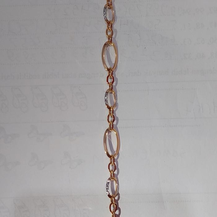 gelang emas asli model rantai oval