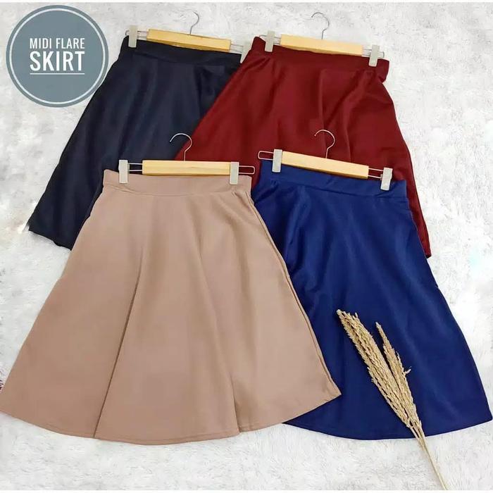 Rok sport olahraga midi-flare skirt Jumbo