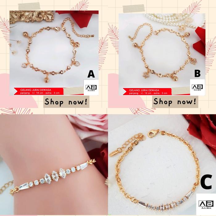 Gelang Jurai Dewasa Cantik Perhiasan imitasi Lapis Emas Xuping Gelang