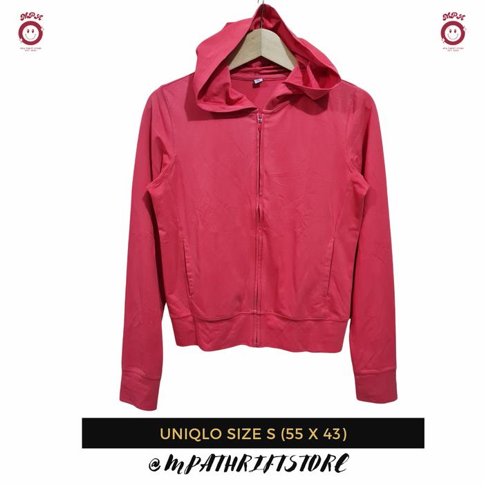 Zipper Hoodie Uniqlo Size S Red Second Branded