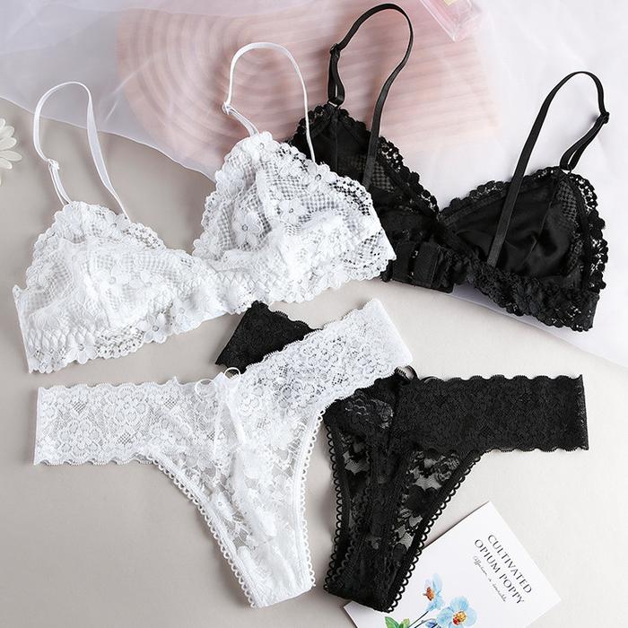 Emily Set Setelan Bra Wanita CD Seksi Cewe Pakaian Dalam Lengkap Renda