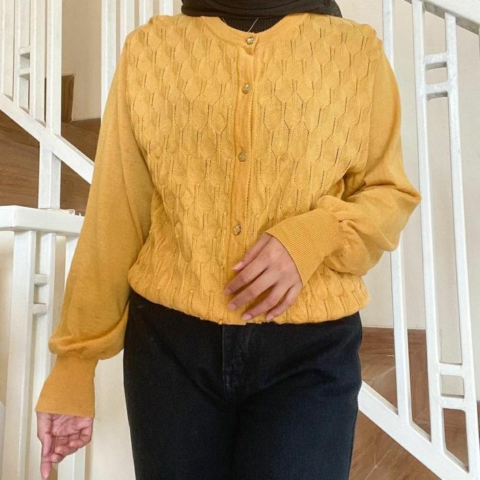 Cardigan Morad Mustard Second Preloved