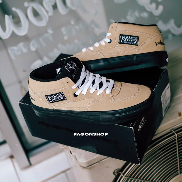 VANS HALFCAB SKATE PRO X ELIJAH BARLE KHAKI/BLACK ORIGINAL 100% - BNIB