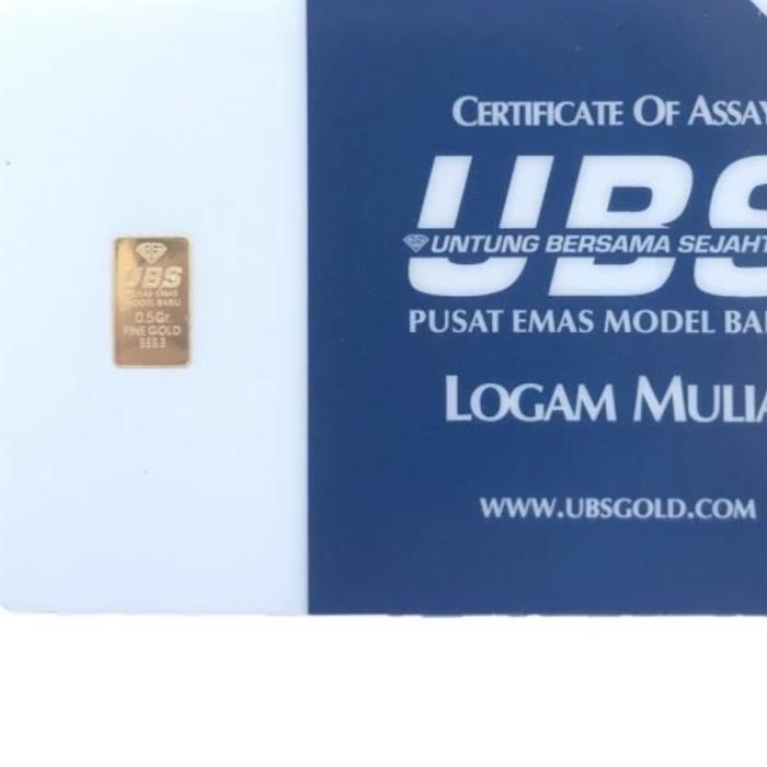 LM Logam mulia ubs 0.5 gram 0,5 gr setengah gram emas asli batang
